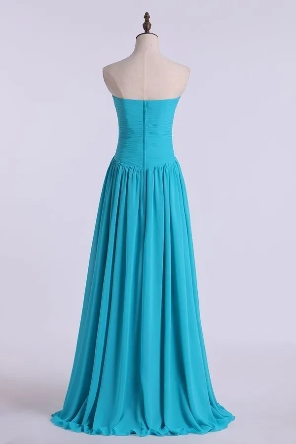 2024 Prom Dresses A Line Floor Length Sweetheart Chiffon With PP1GF4GK