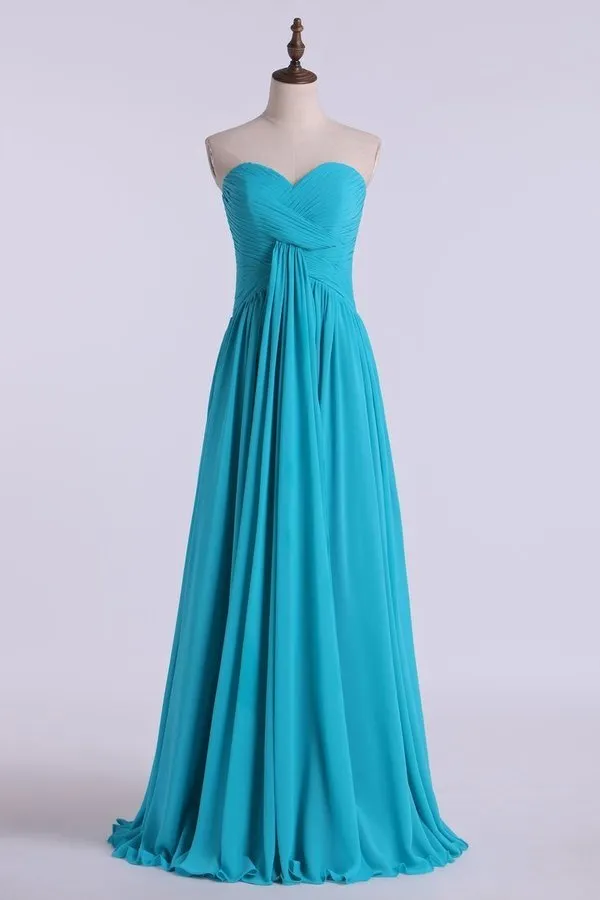 2024 Prom Dresses A Line Floor Length Sweetheart Chiffon With PP1GF4GK