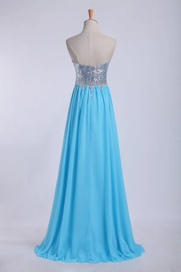 2024 Prom Dresses Scalloped Neckline Sequined Bodice Beaded Waistline With Shirring Chiffon PNDYMTFF