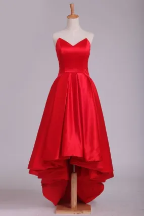 2024 Red Asymmetrical Prom Dresses V Neck P27295M9