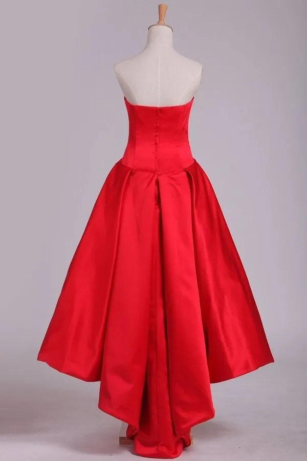 2024 Red Asymmetrical Prom Dresses V Neck P27295M9