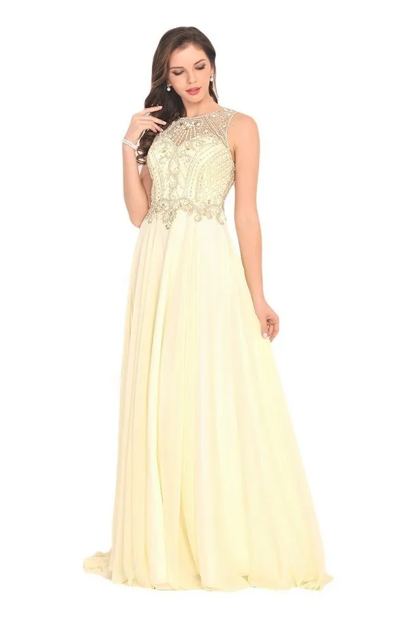 2024 Sexy Open Back Prom Dresses Scoop Chiffon With PBJEQQRL