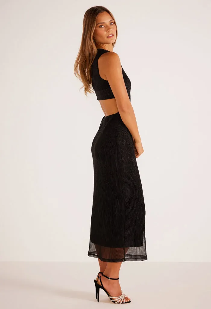 Astrid Cutout Midi Dress-Black