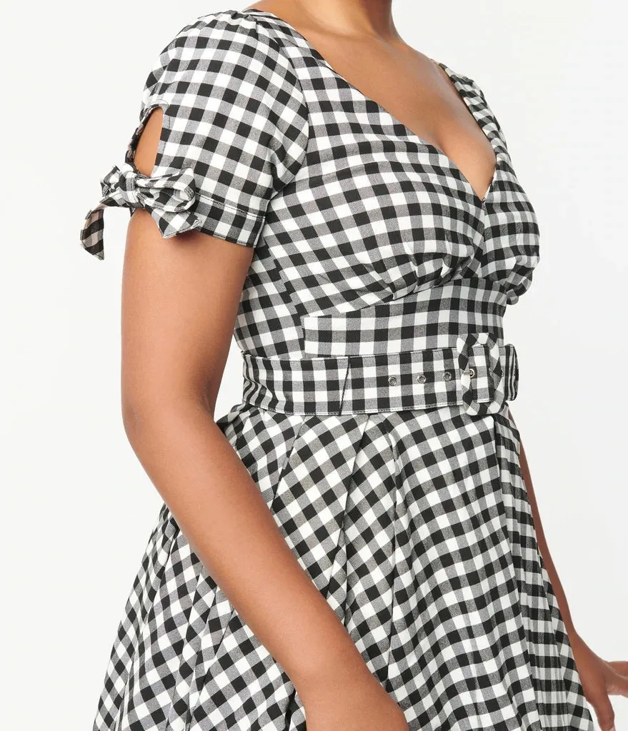 Black and White Gingham Doreen Swing Dress