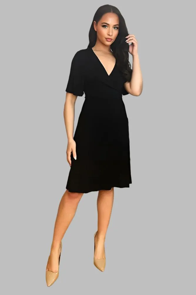 Black Classic Wrap Dress