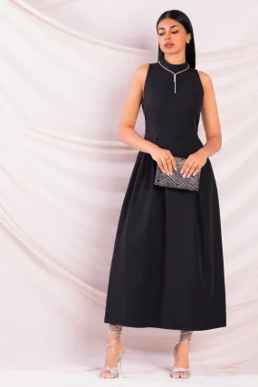 Black Fit & Flare Maxi Dress