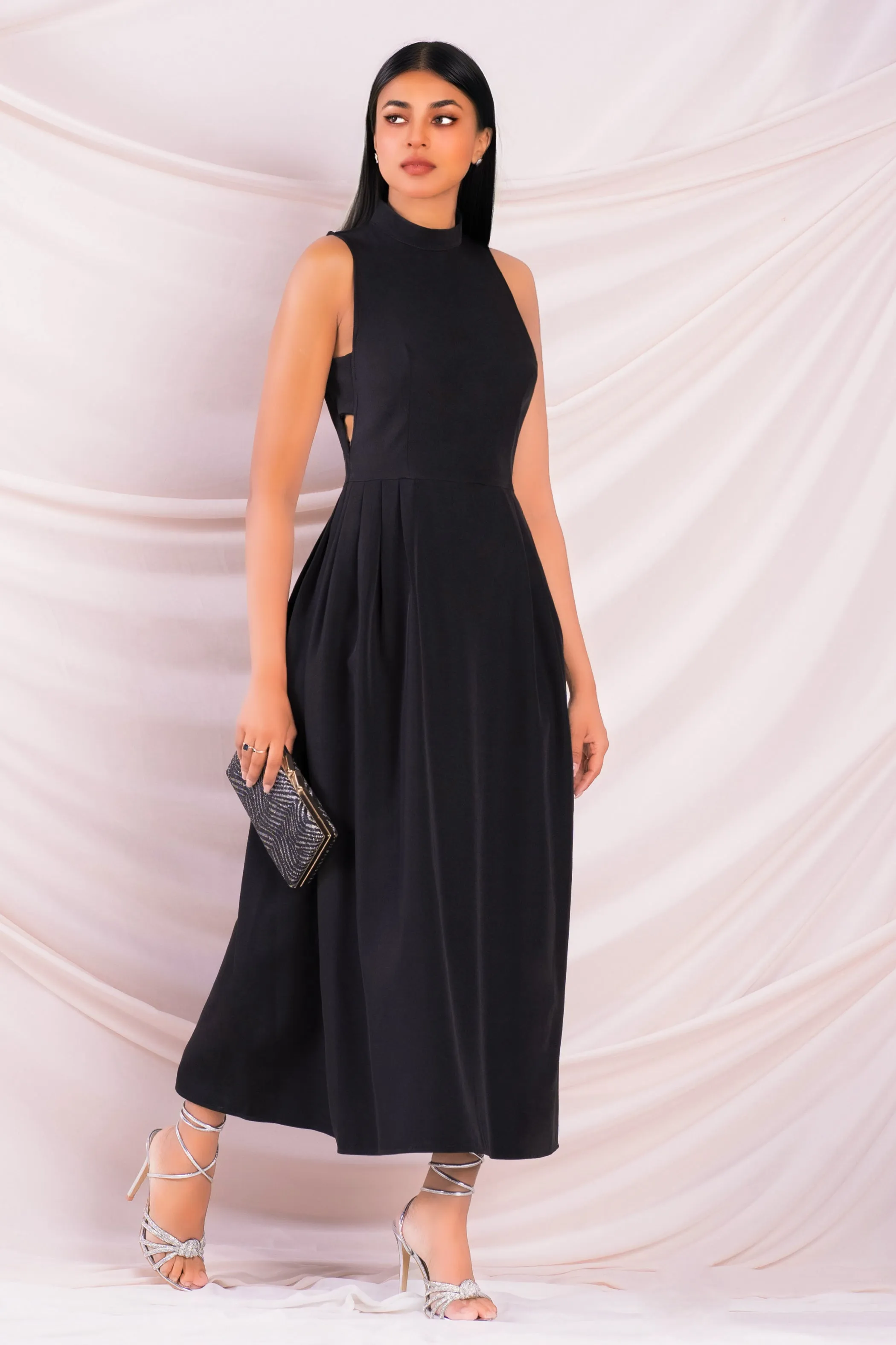 Black Fit & Flare Maxi Dress