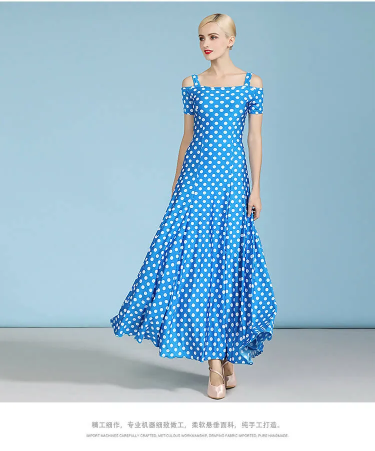 Black/Blue/Red/Pink Polka Dot Standard Dress | 9068