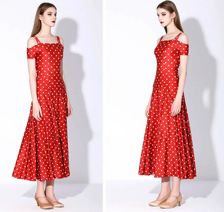 Black/Blue/Red/Pink Polka Dot Standard Dress | 9068