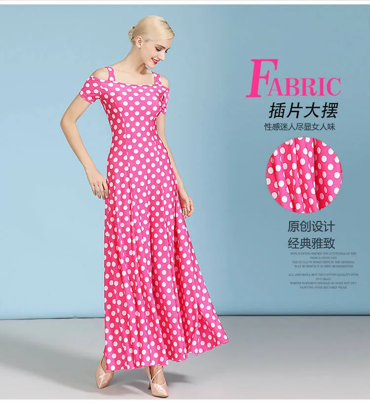 Black/Blue/Red/Pink Polka Dot Standard Dress | 9068