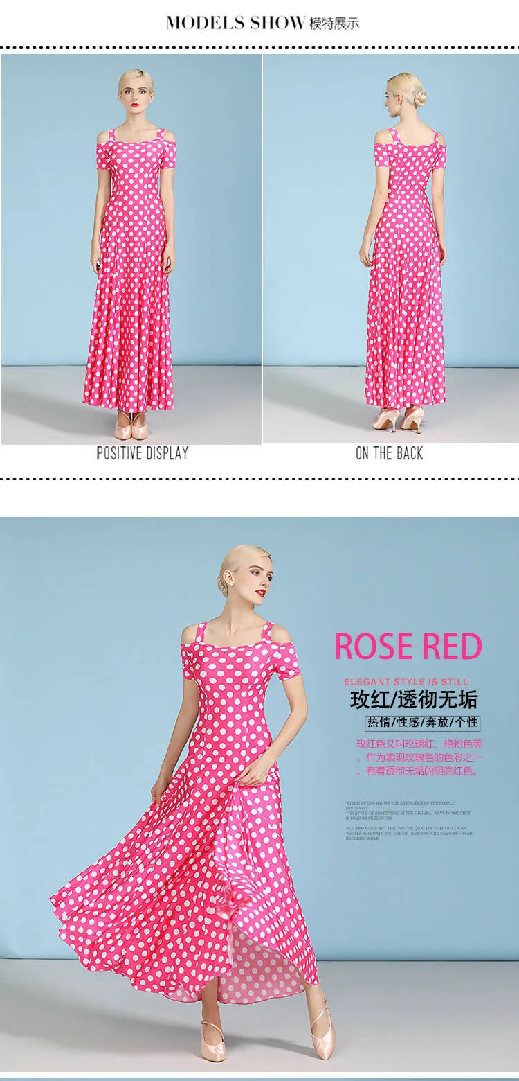 Black/Blue/Red/Pink Polka Dot Standard Dress | 9068