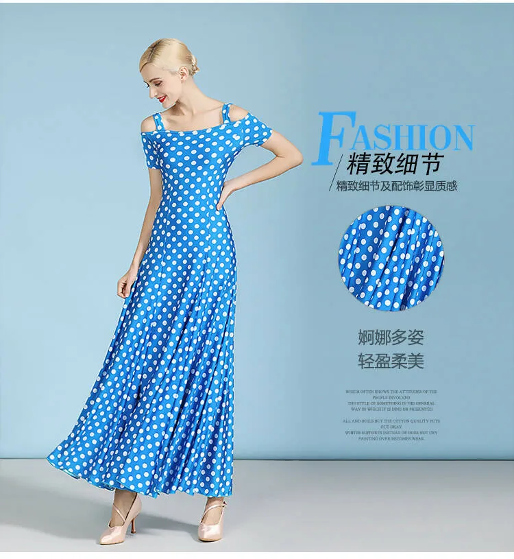 Black/Blue/Red/Pink Polka Dot Standard Dress | 9068