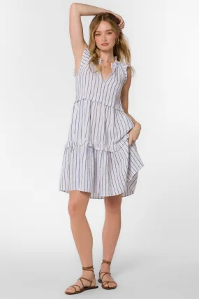 Candra Blue White Stripe Dress