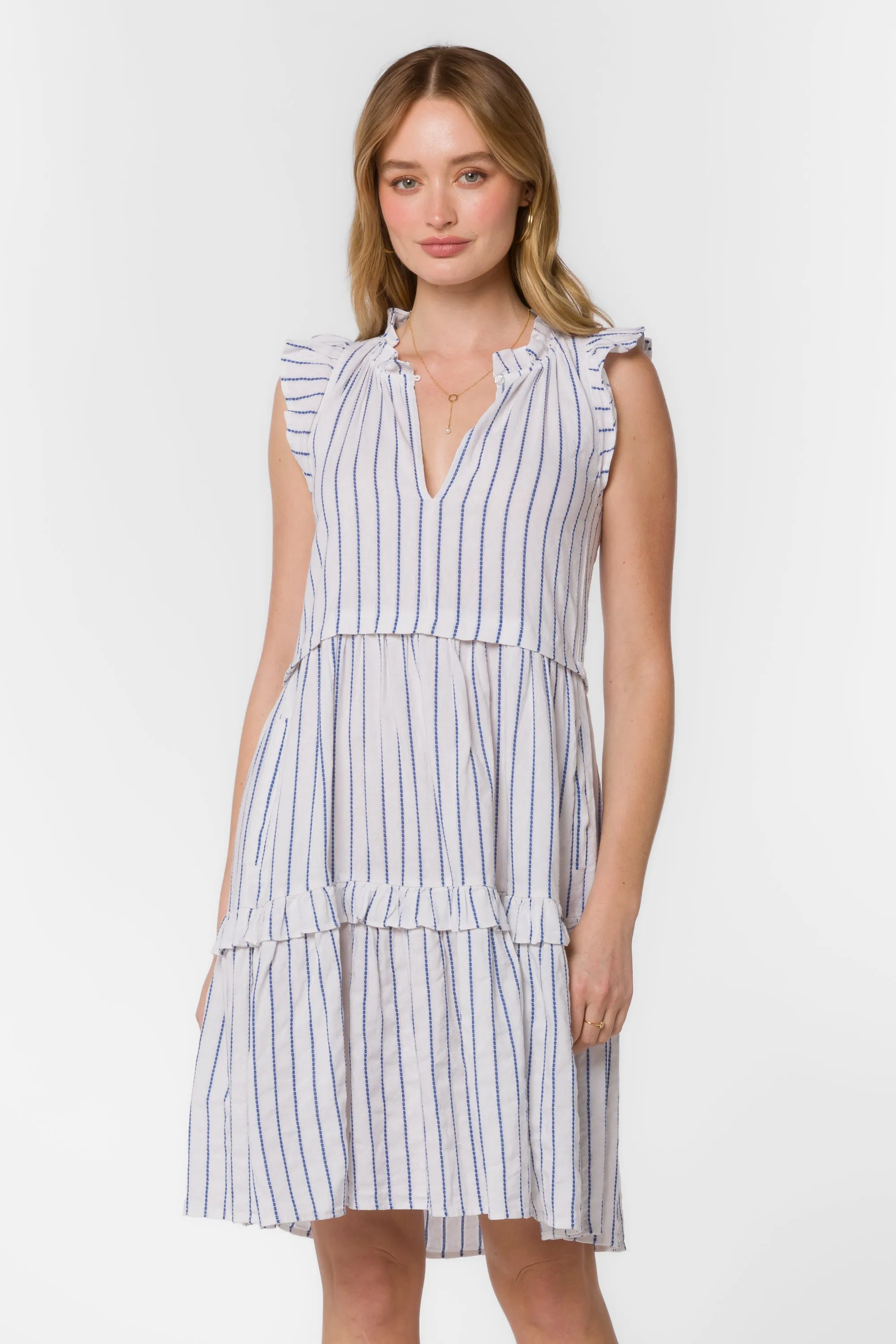 Candra Blue White Stripe Dress