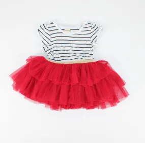 CHEROKEE RED TULLE DRESS 3-6M EUC