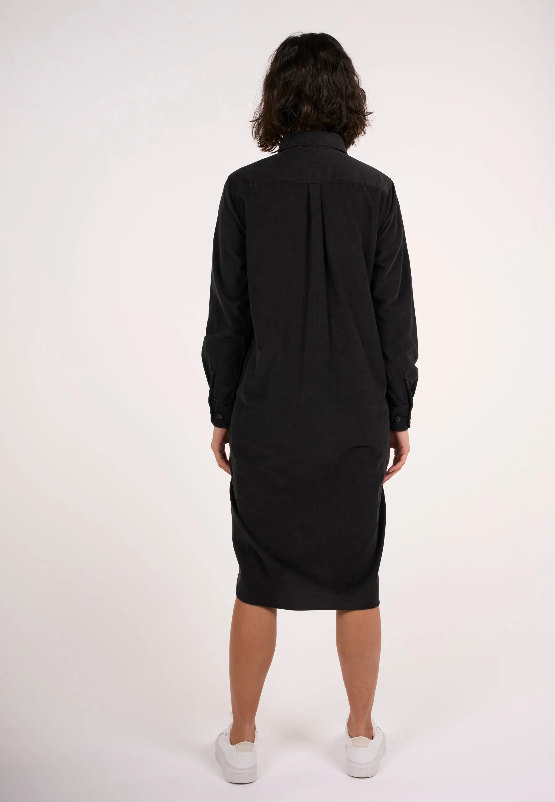 Corduroy shirt dress - Black Jet