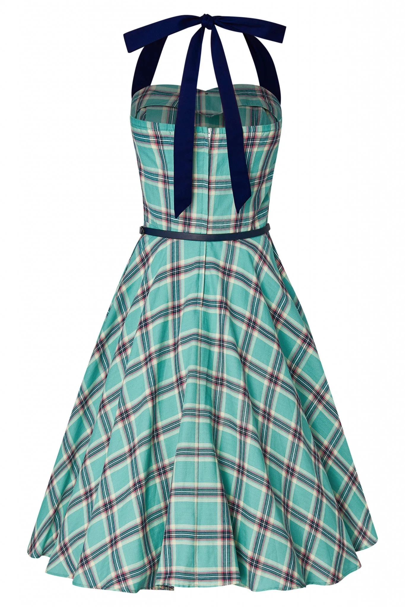 Dolly And Dotty 1950's Rockabilly Check Halter Neck Dress