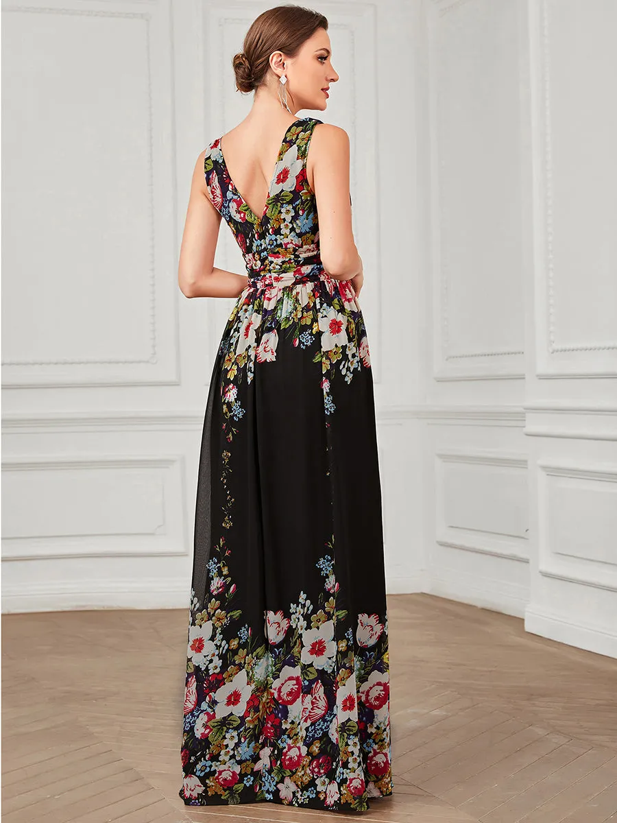 Elegant Wholesale Maxi Long Evening Dresses With Double V-Neck