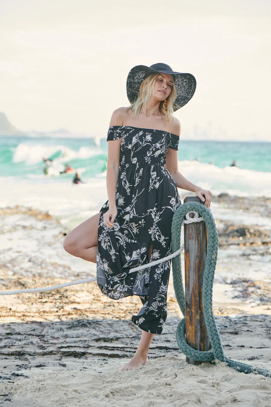 Fioralla Black Print Dress