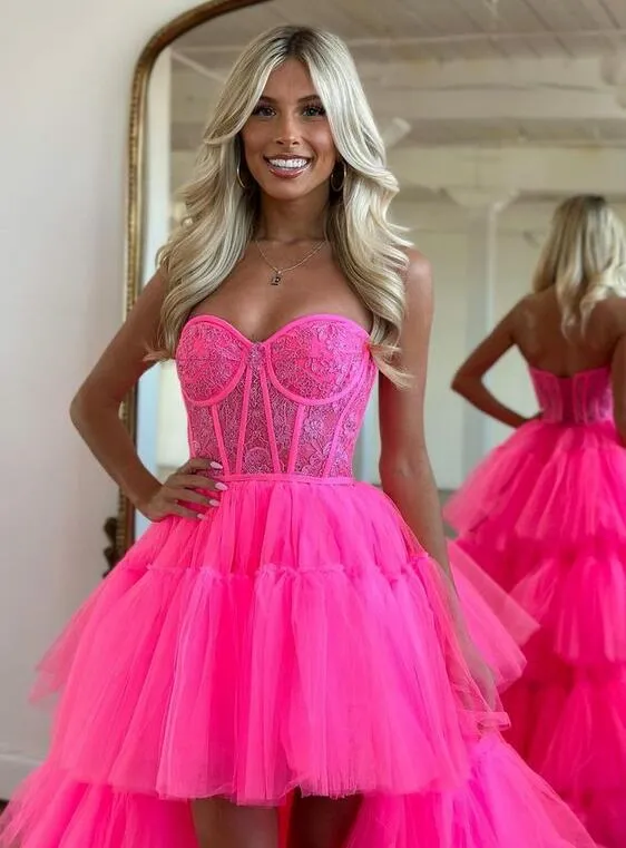 High Low Prom Dress Long ,Formal Dress, Evening Gown, Party Dresses PC1094