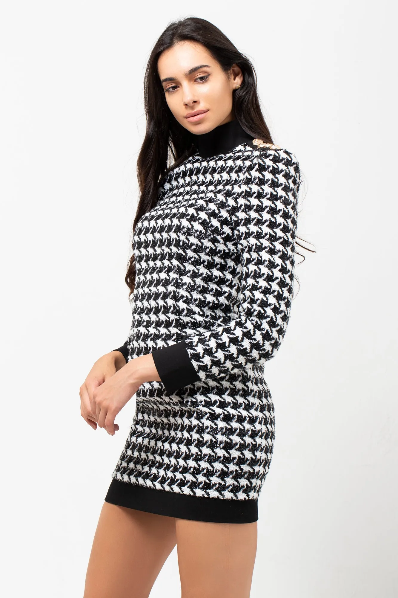 HOUNDSTOOTH BODYCON DRESS