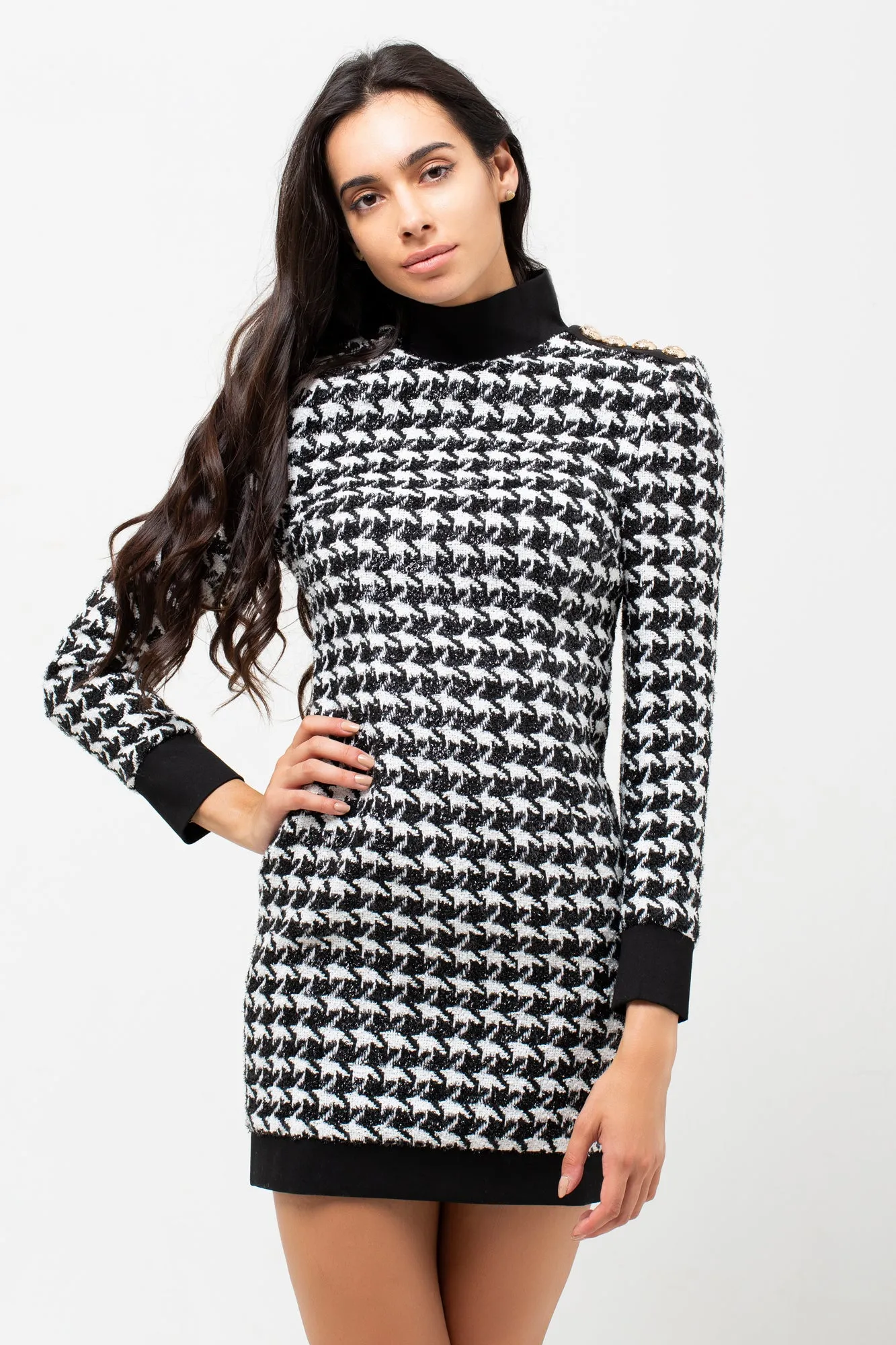 HOUNDSTOOTH BODYCON DRESS