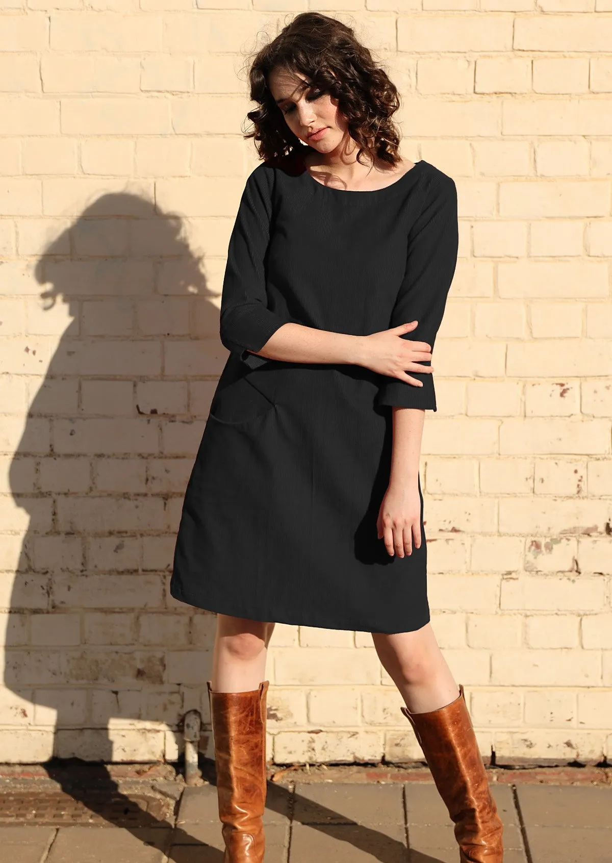 Jamie Corduroy Dress Black