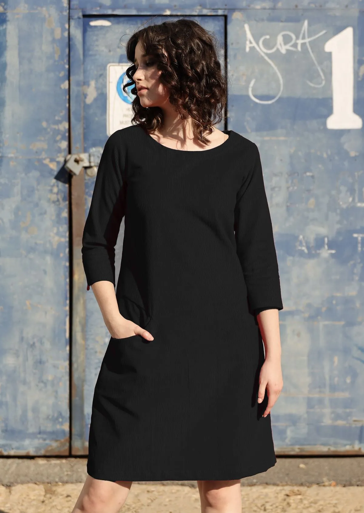 Jamie Corduroy Dress Black