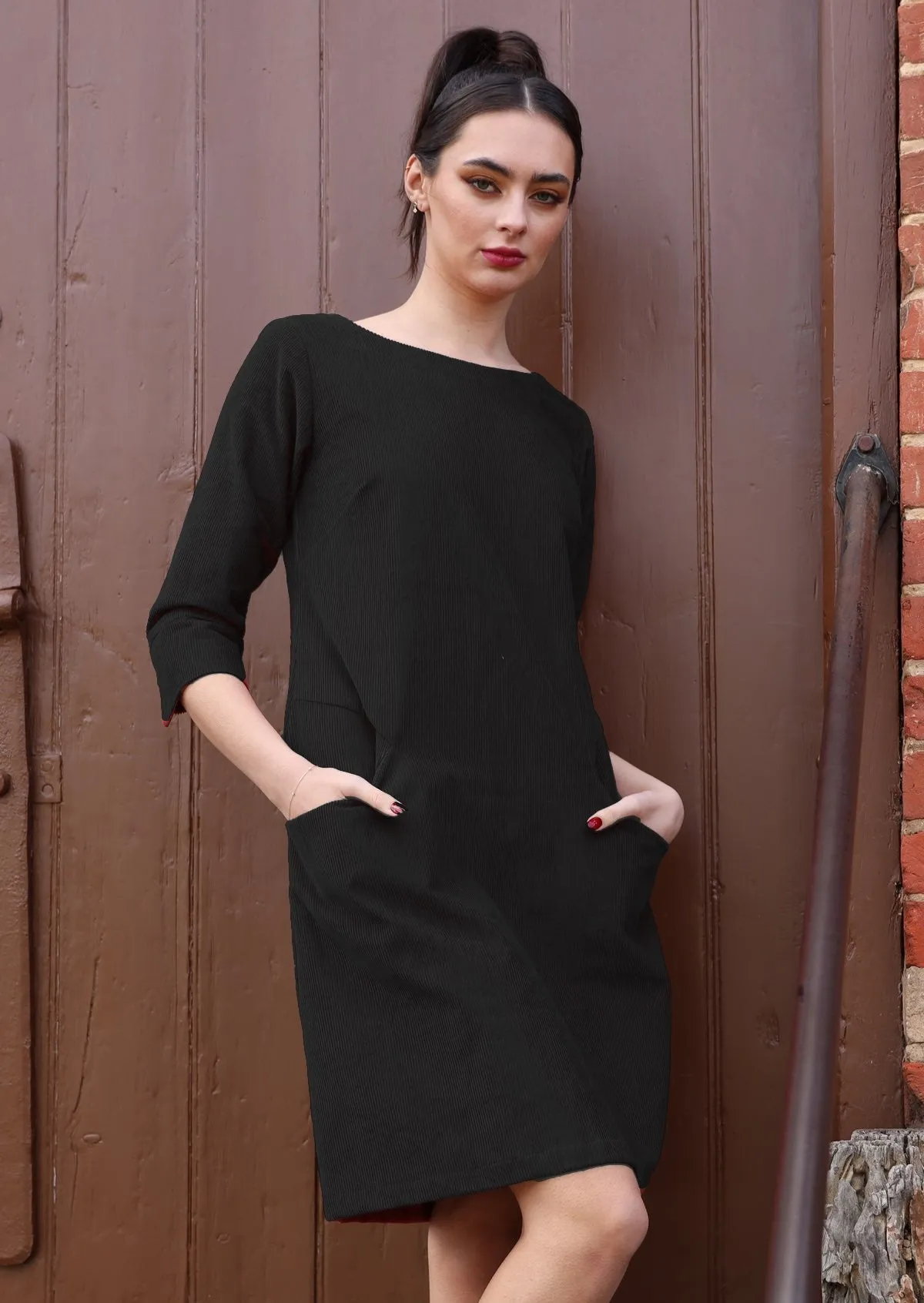 Jamie Corduroy Dress Black