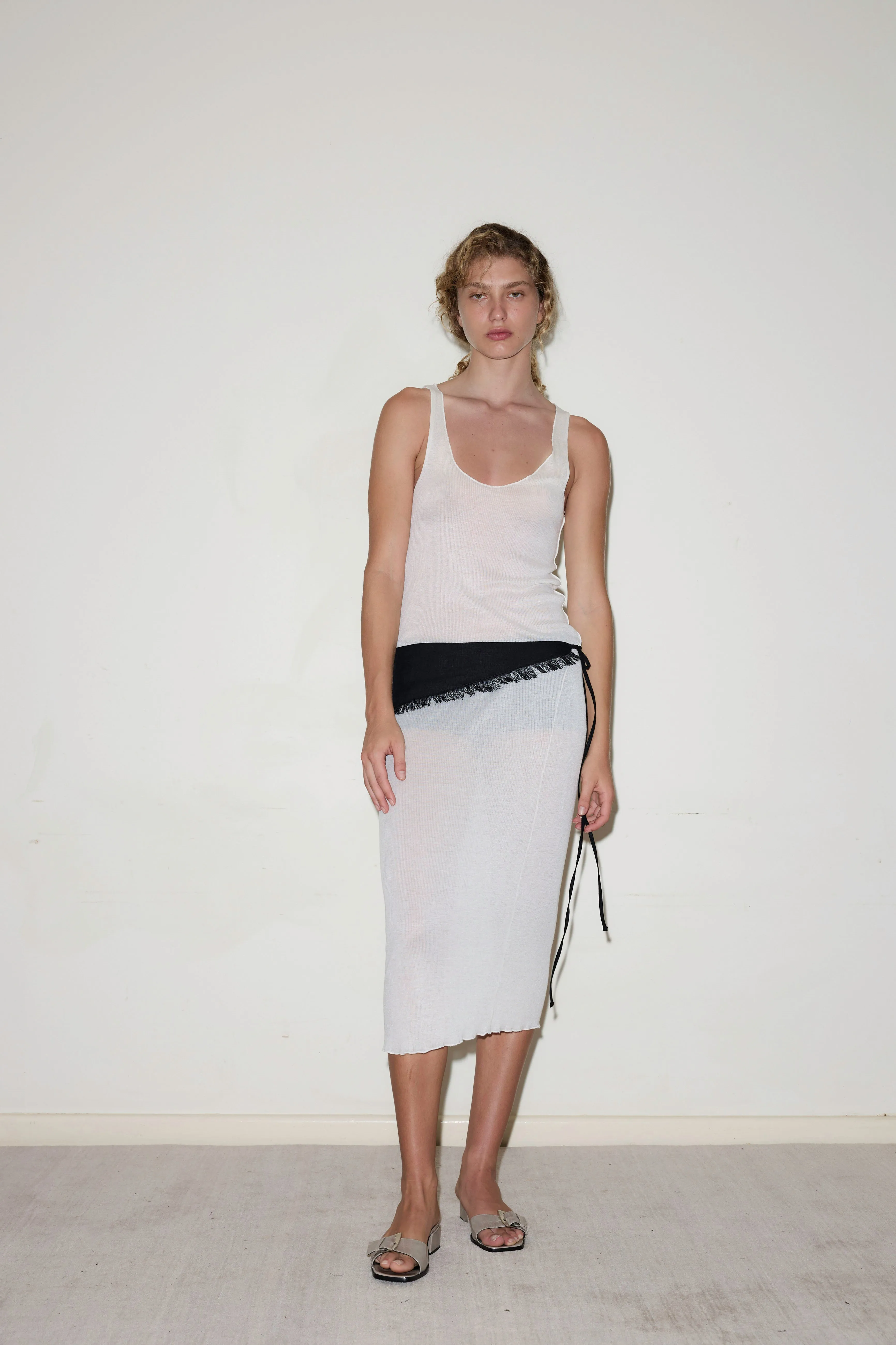 Knit Singlet Dress - Off White