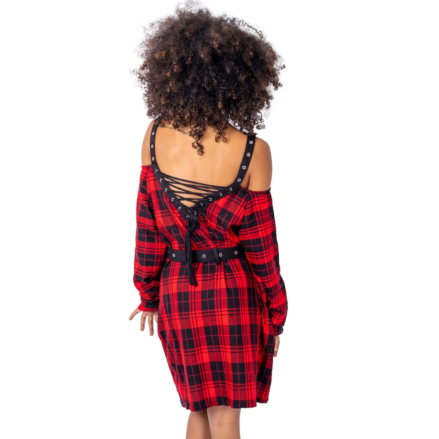 LABYRINTH DRESS - RED CHECK