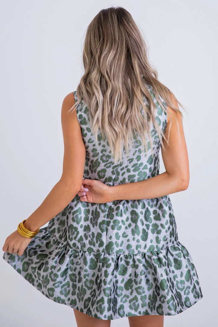 Leopard Vneck Dress