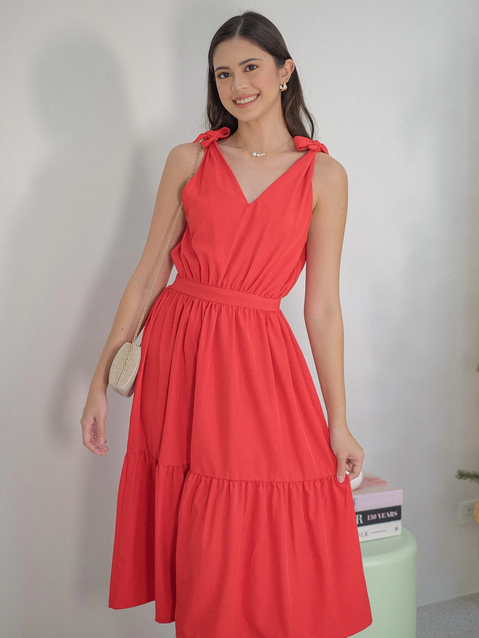 Locca midi dress - scarlet red