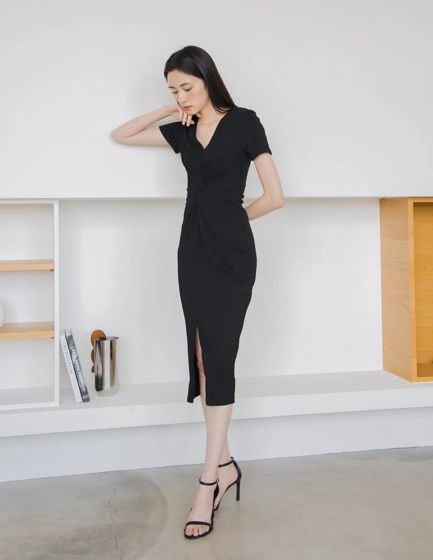 Mae Midi Dress in Black