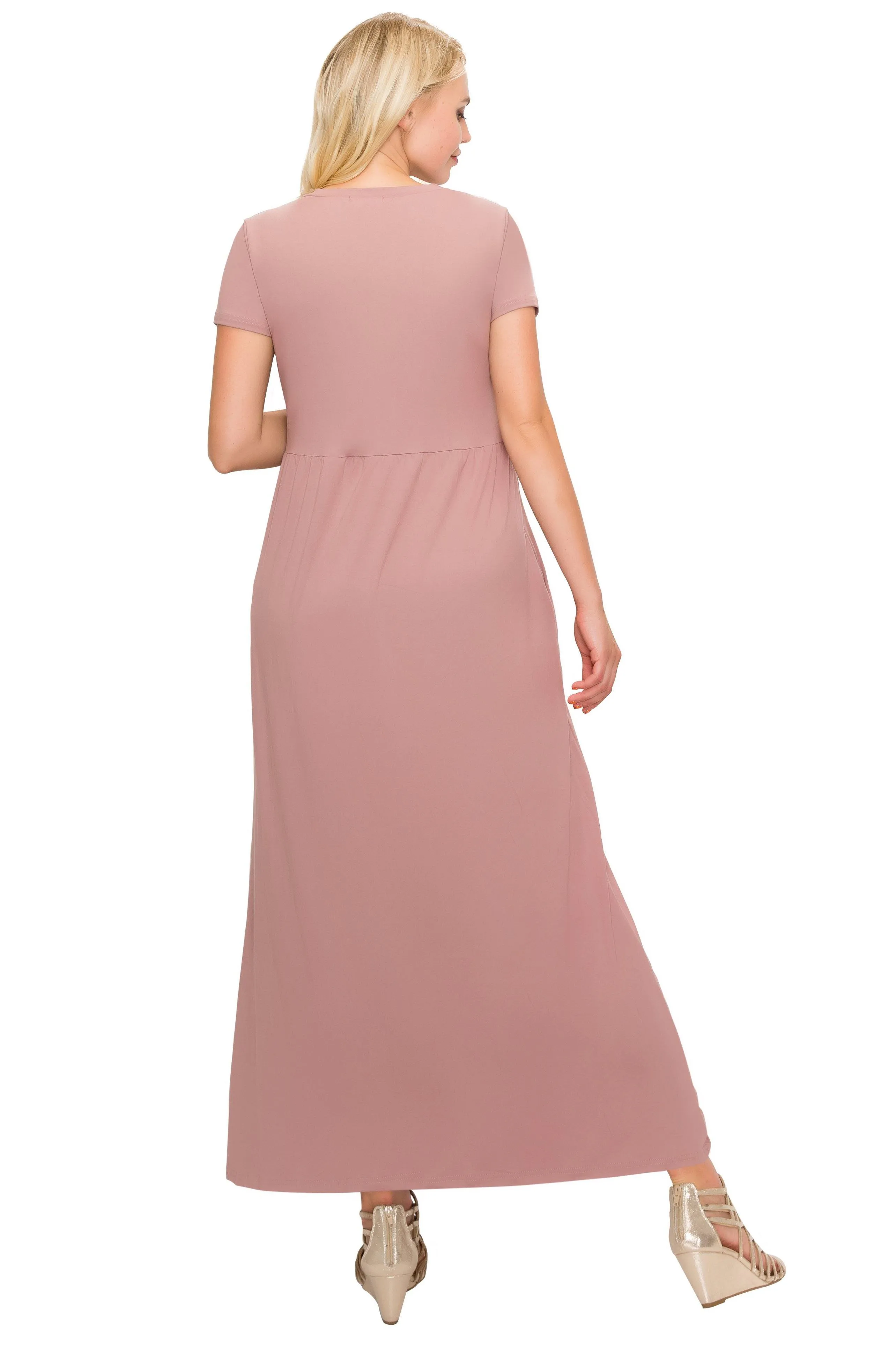 Maternity Maxi Dress -Short Sleeve Maternity Dress