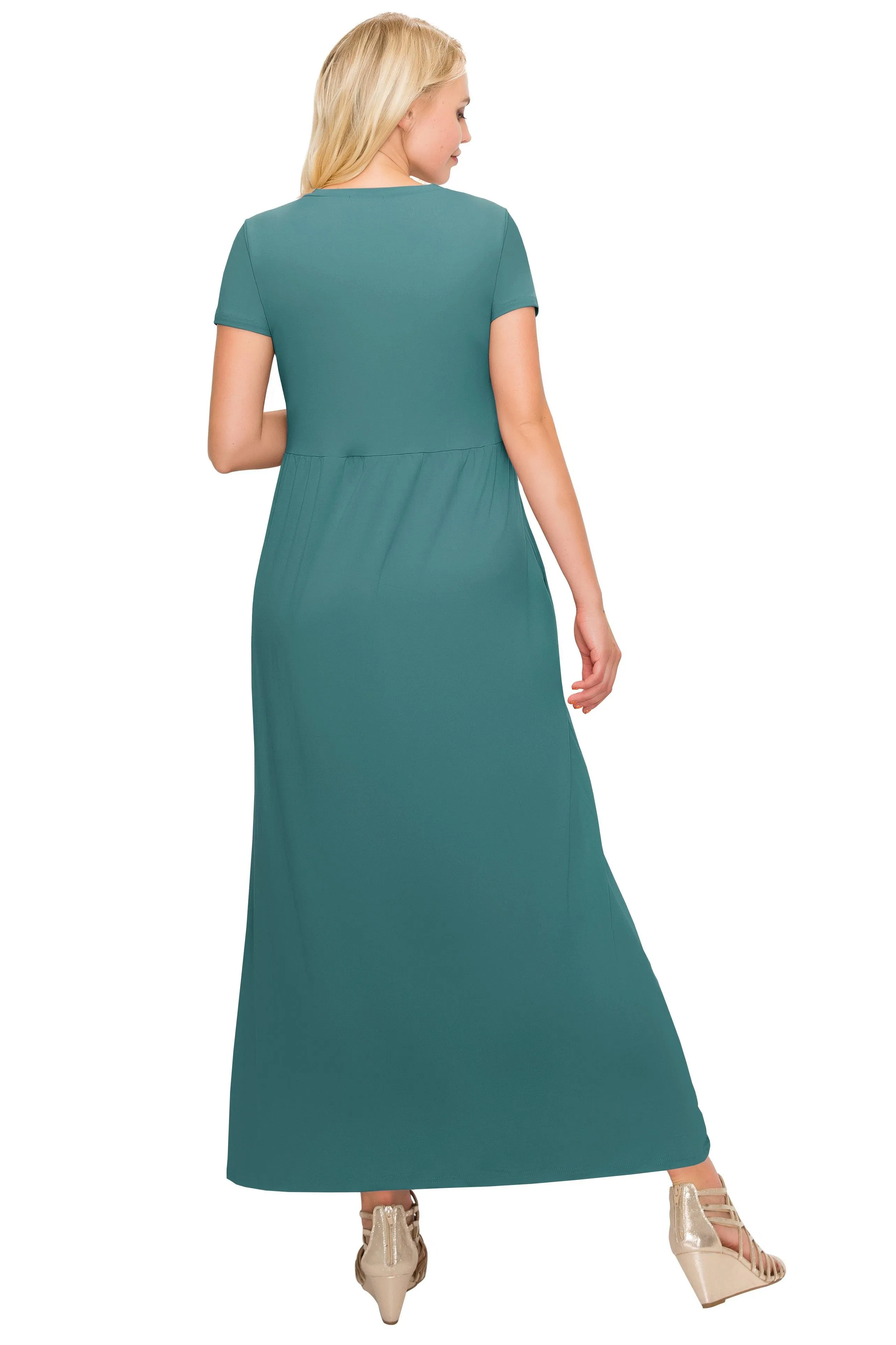 Maternity Maxi Dress -Short Sleeve Maternity Dress