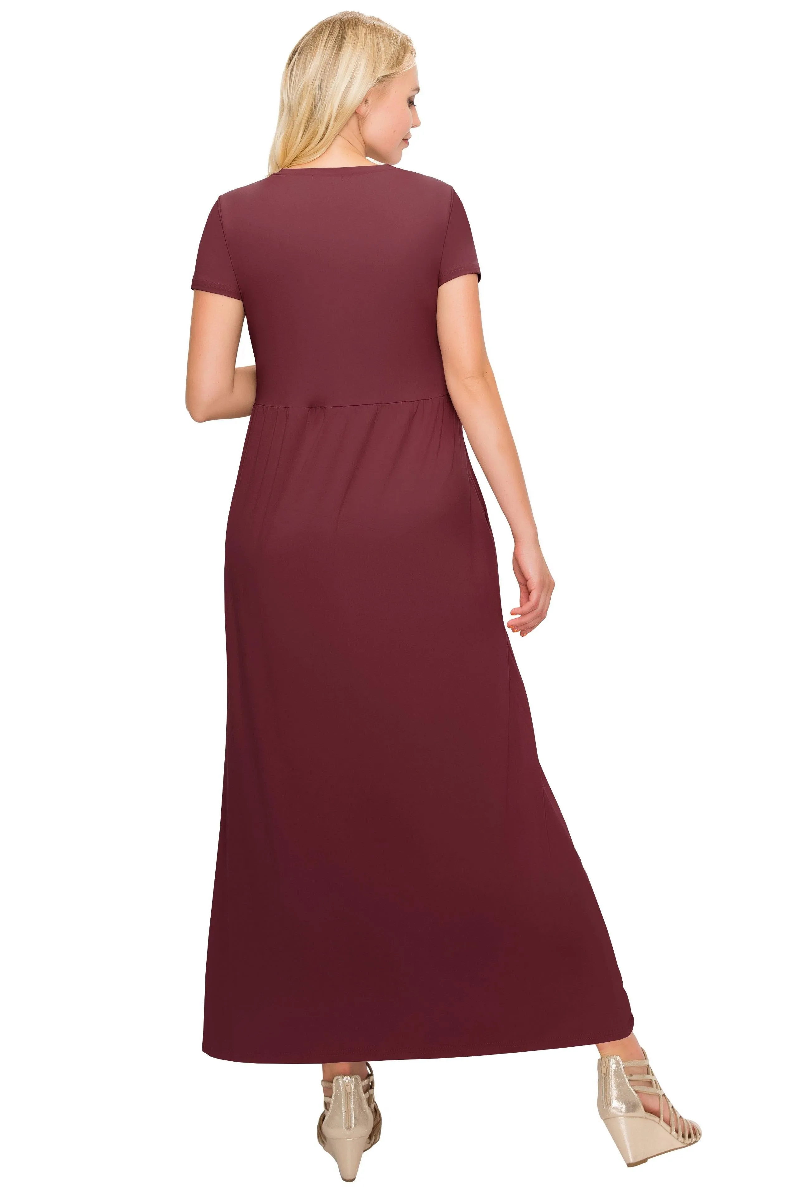 Maternity Maxi Dress -Short Sleeve Maternity Dress