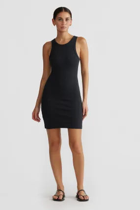 Mimi Rib Mini Dress Black