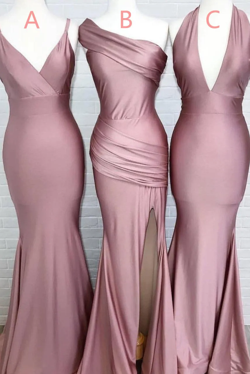 New Arrivals Chic Long Elegant Simple Sheath Bridesmaid Dresses Beautiful Bridesmaid Gowns