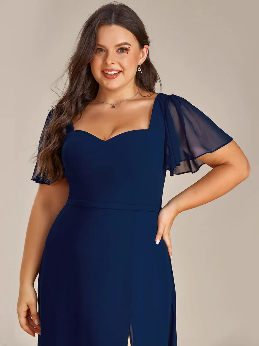 Plus Blackless Sweetheart A-Line Split Bridesmaid Dresses