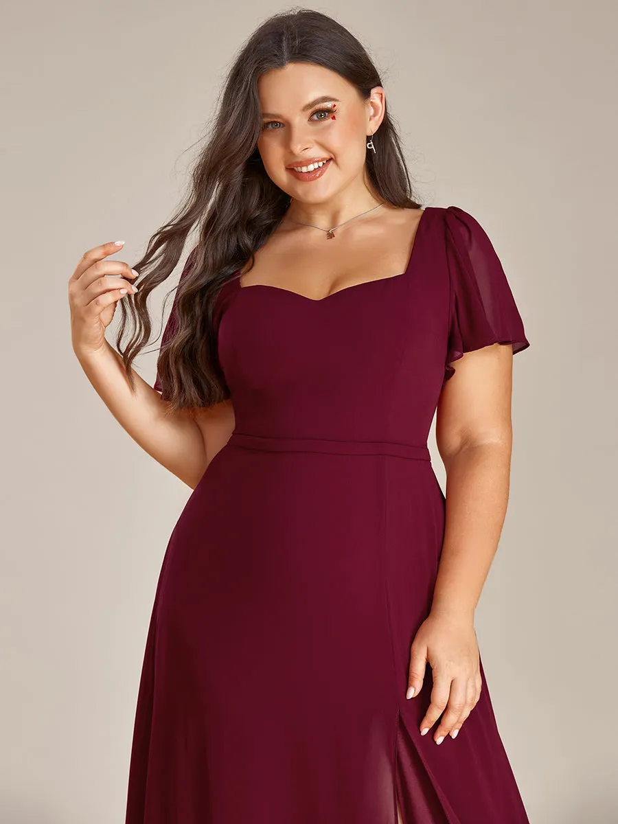 Plus Blackless Sweetheart A-Line Split Bridesmaid Dresses