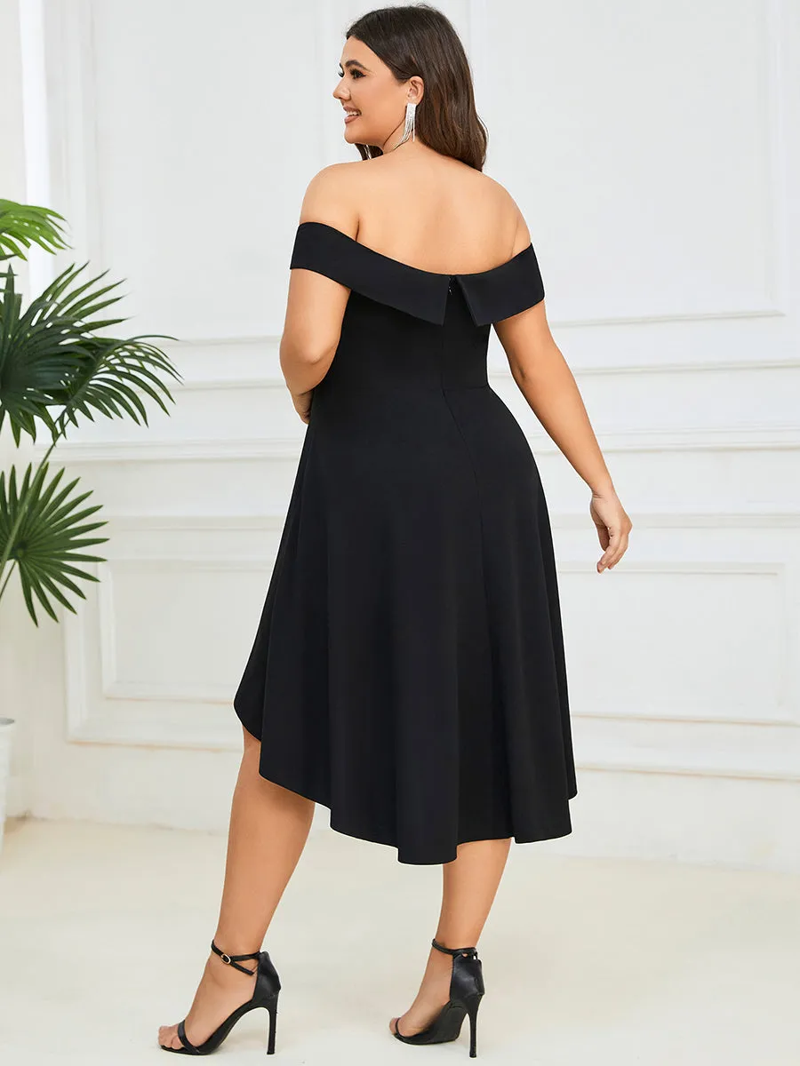 Plus Sexy Off Shoulders A Line Asymmetric Hem Wholesale Evening Dresses