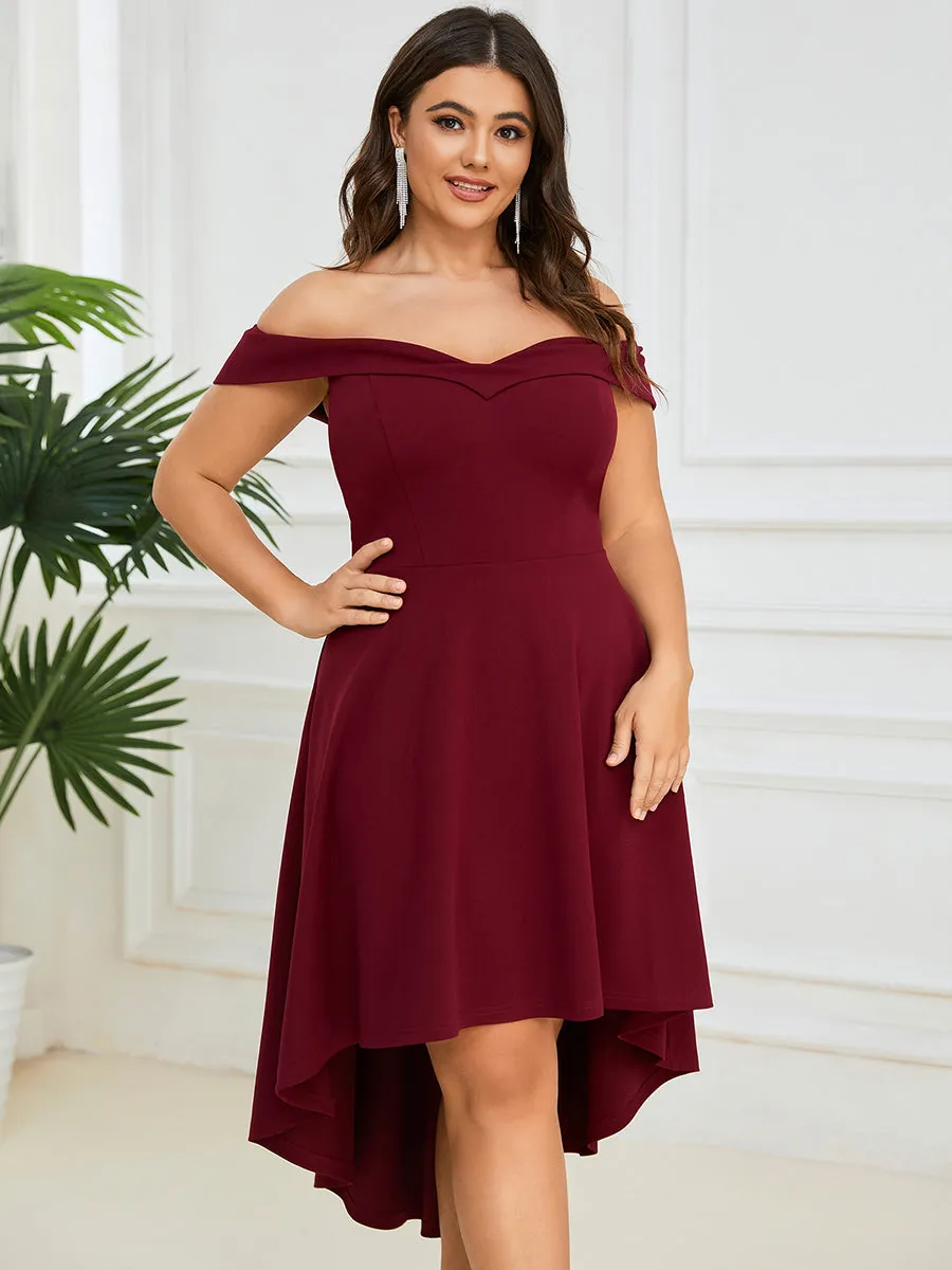 Plus Sexy Off Shoulders A Line Asymmetric Hem Wholesale Evening Dresses