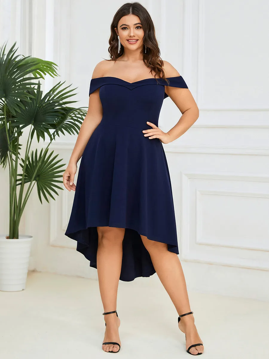 Plus Sexy Off Shoulders A Line Asymmetric Hem Wholesale Evening Dresses