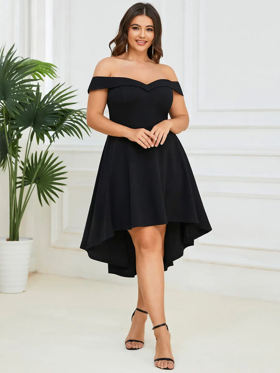 Plus Sexy Off Shoulders A Line Asymmetric Hem Wholesale Evening Dresses