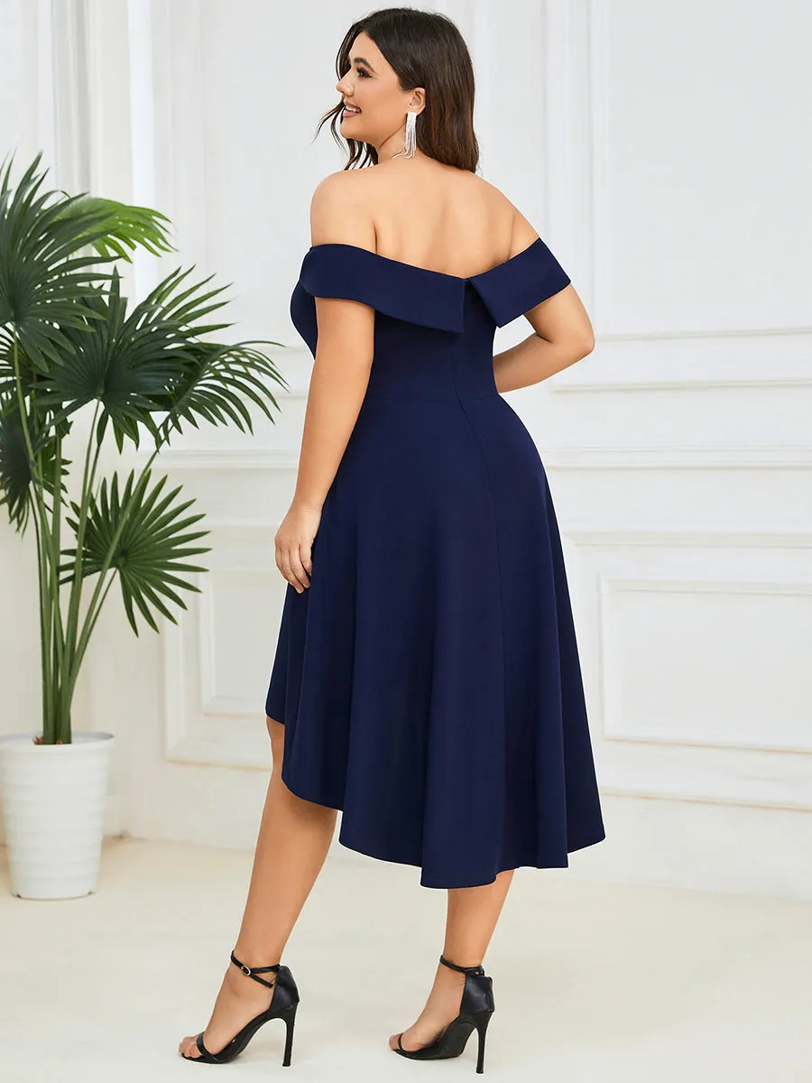 Plus Sexy Off Shoulders A Line Asymmetric Hem Wholesale Evening Dresses