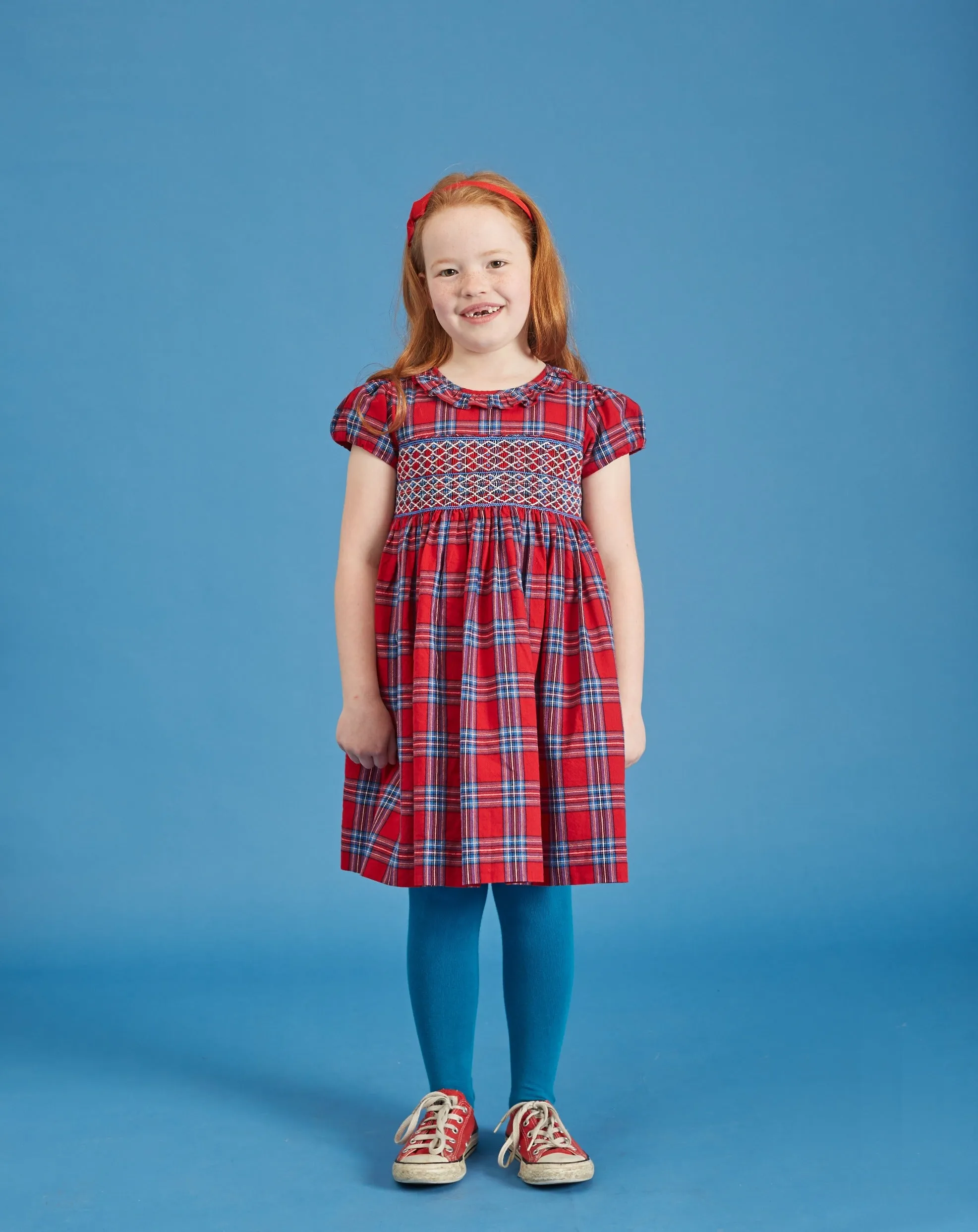 Red Tartan Girls Dress - Bijoux