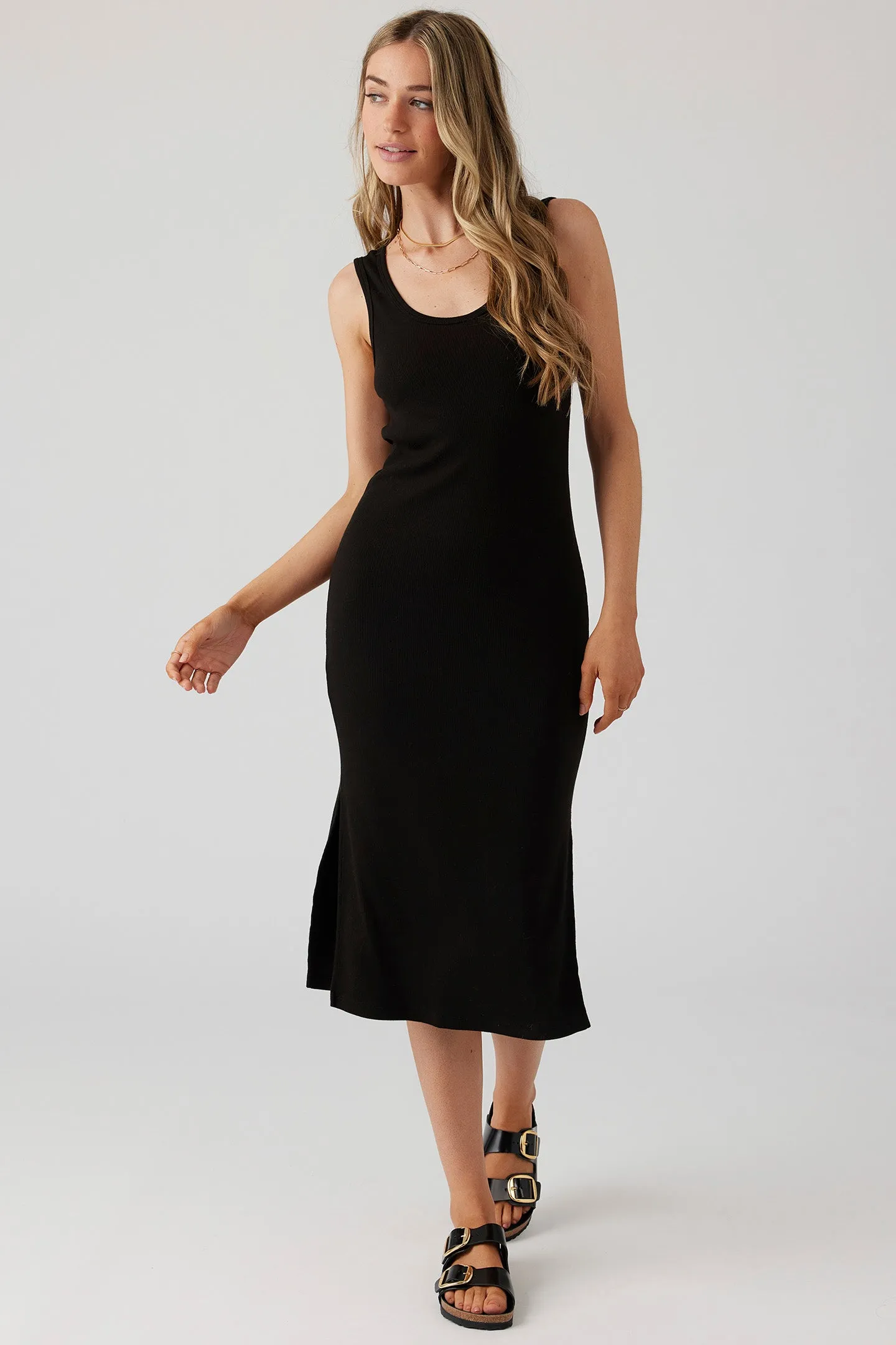 Rib Tank Dress - Black