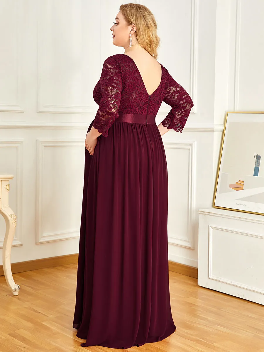 Round Neck Plus Size A-Line Floor-Length Wholesale Maternity Dresses