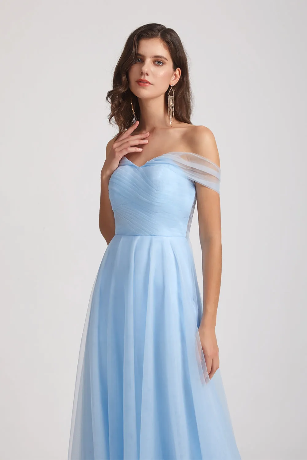 Sweetheart Backless Floor Length Tulle Convertible Bridesmaid Dresses (AF0162)